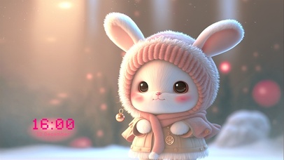 大雪中毛衣兔兔