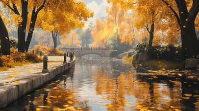 银杏公园的落叶