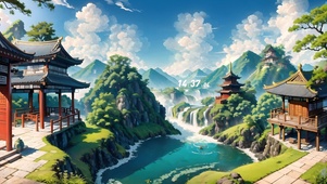 唯美山水瀑布