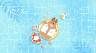 游泳小熊  壁纸