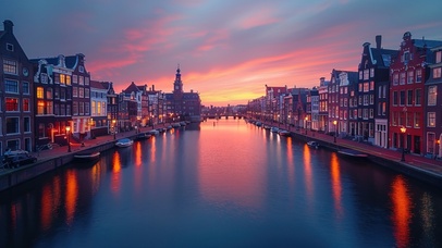 治愈傍晚的港口小镇