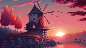 夕暮雁归