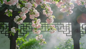 清新护眼浪漫国风庭院