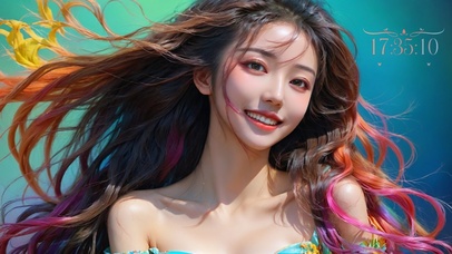 靓丽的彩色美少女