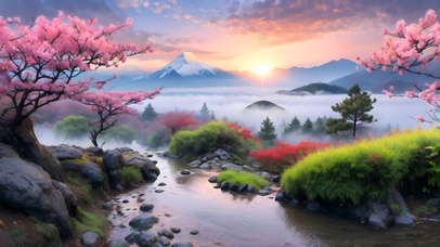 4k河流两岸樱花