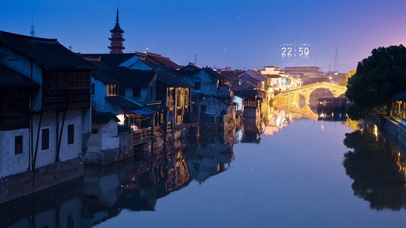 4k 唯美昆山千灯古镇夜景