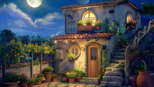 童年夜晚小屋