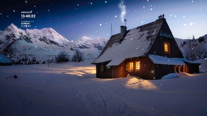 唯美治愈雪山雪舞