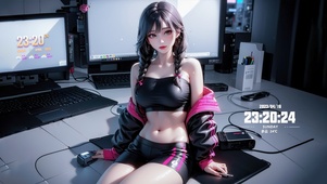 赛博朋克时尚电竞少女
