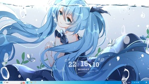 水中仙子 蓝发 可爱2k 治愈
