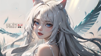 可爱飞羽猫耳美女