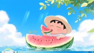 悠闲吃瓜小新