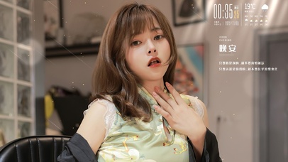 清纯短发旗袍美女