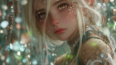 4K金发精灵少女