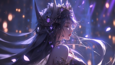 治愈紫气质少女