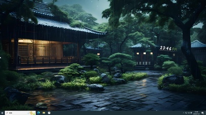 雨天 庭院