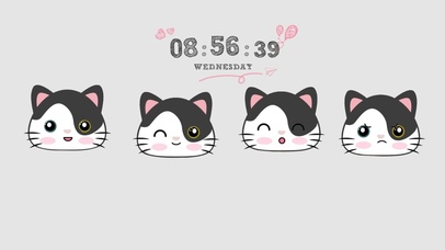 可爱猫咪（带时钟）