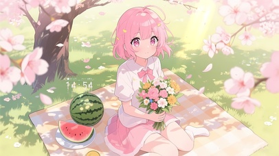 樱花野餐少女