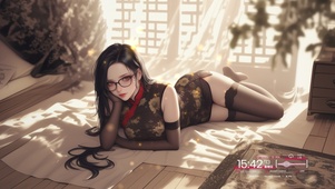 她的眉眼间流露出智慧的光芒