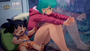 4k 治愈雨天小悟空与布玛