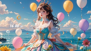 海边气球