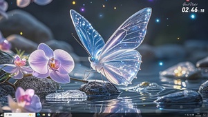 幻彩蝴蝶溪边休憩