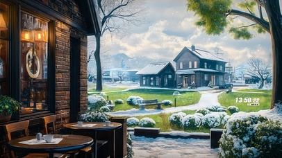 冬日户外咖啡店