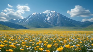 高山下的花海