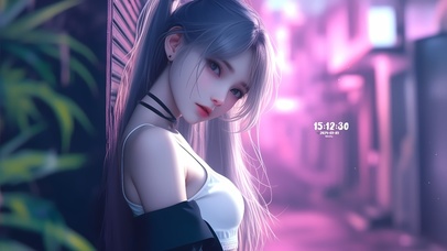 街巷马尾辫女孩