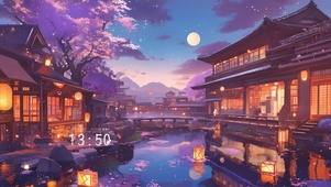 阁楼湖畔樱花