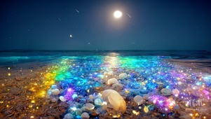 彩虹海滩月色