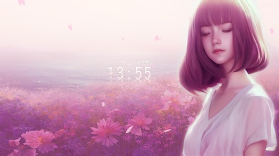 沐花聆风（AI绘画）