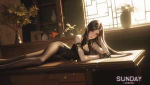 秋波一转，殷红轻染云霞