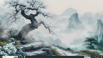 水墨山水AI壁纸-桌面主题