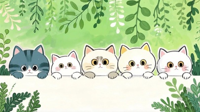 趣味萌猫探头