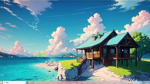 清凉海边主题壁纸