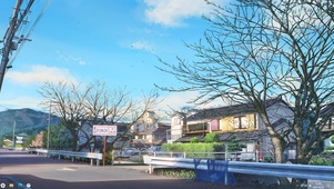 蓝天白云公路主题