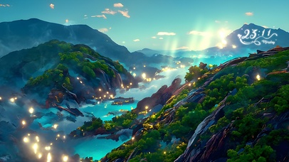 4k 唯美日出青山河流