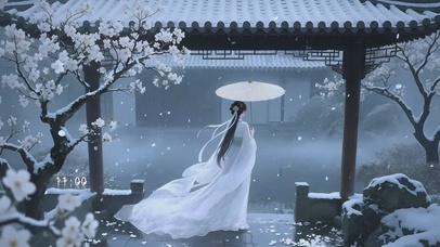 雪落琼枝・伞下仙踪