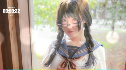 双马尾制服美女