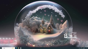 可爱雪景水晶玻璃球主题