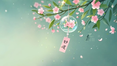 护眼桃花风铃