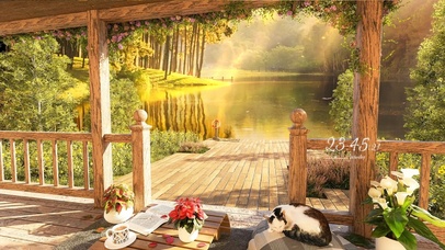 唯美治愈阳光湖边