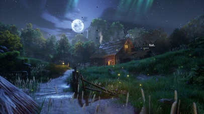 唯美圆月夜色房子