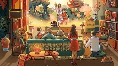 其乐融融一家团团圆圆