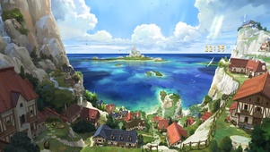 欧式海边小镇