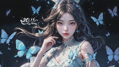 蓝蝶少女（立体画）