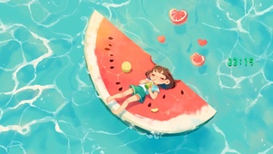 清凉夏日 西瓜舟