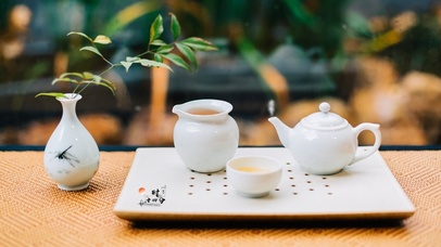 饮茶清新自然心境
