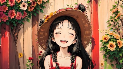 4k可爱鲜花女孩